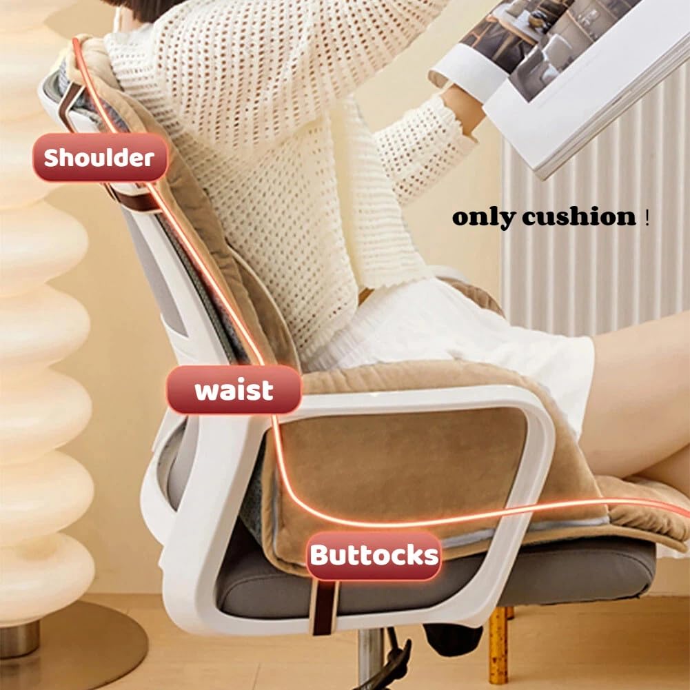 COGINQUS Comfy Office Chair Cushion for Desk Chair,Soft Lumbar and Back Support Computer Desk Cushion,Gaming Chair Pad for Dorm Car Room Seat (Light Pink)
