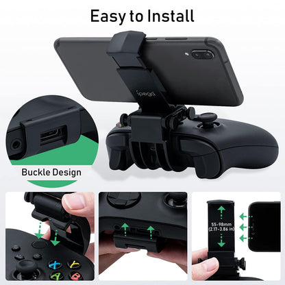 Mcbazel Mobile Gaming Clip for Xbox Series X and Xbox Series S, Adjustable Phone Game Holder Mount Clamp for Xbox Series X/S Wireless Controllers