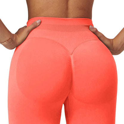 SENBAN Gym Leggings for Women: High Waisted Tummy Control Pants - Seamless Scrunch Butt Athletic Workout Leggings Coral Pink M