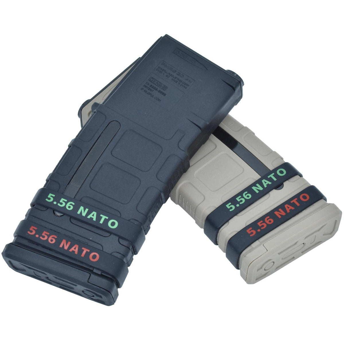 24 Pack Miaozhun 5.56 NATO Magazine Marking Bands 5.56 Magazine Caliber Identification (Black - Green)