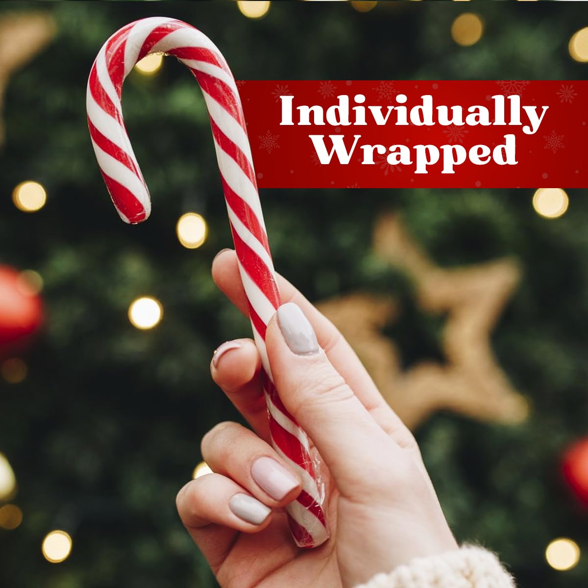 Christmas Candy Canes Classic Red and White Peppermint Flavor for Holiday Family Indulgement - Bulk Candy Canes Individually Wrapped for Kids and Adults, Great Candy Cane Gift Set - 36 Pack