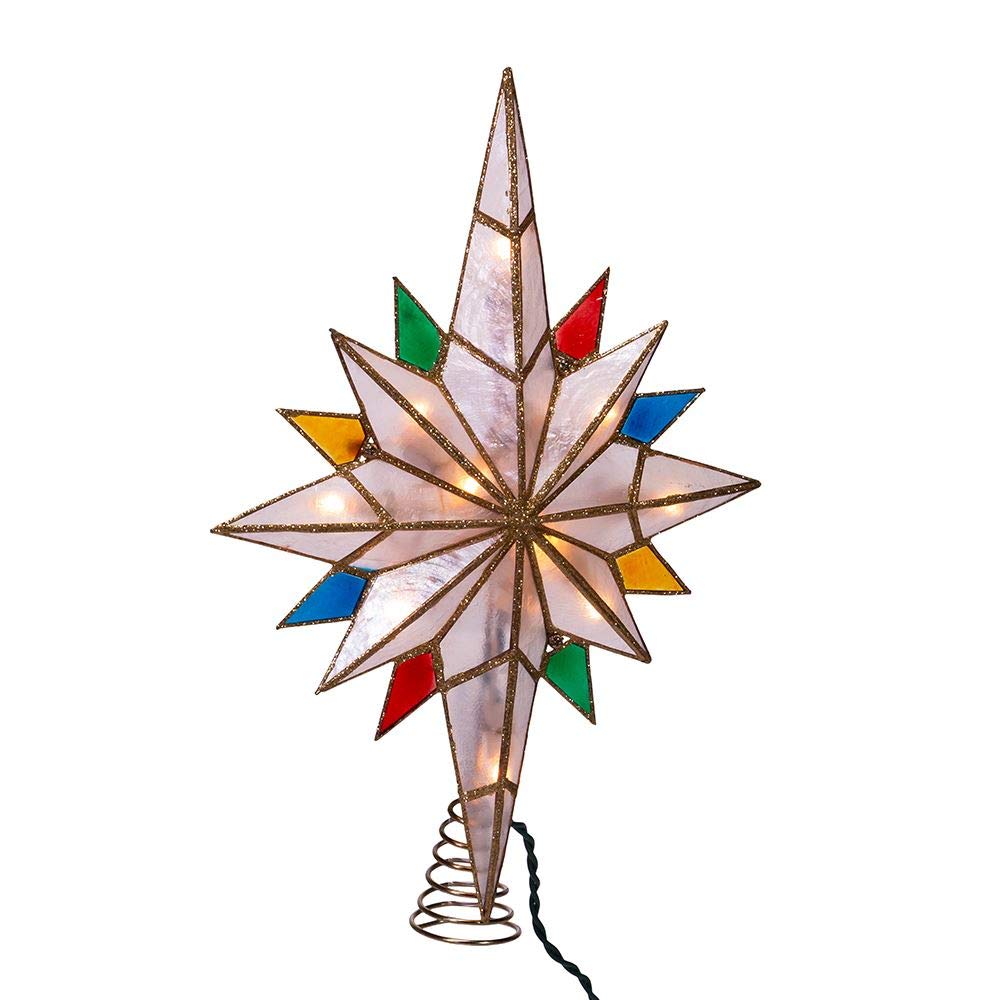 Kurt S. Adler 10-Light Bethlehem Capiz Star Multi-Tip Treetop