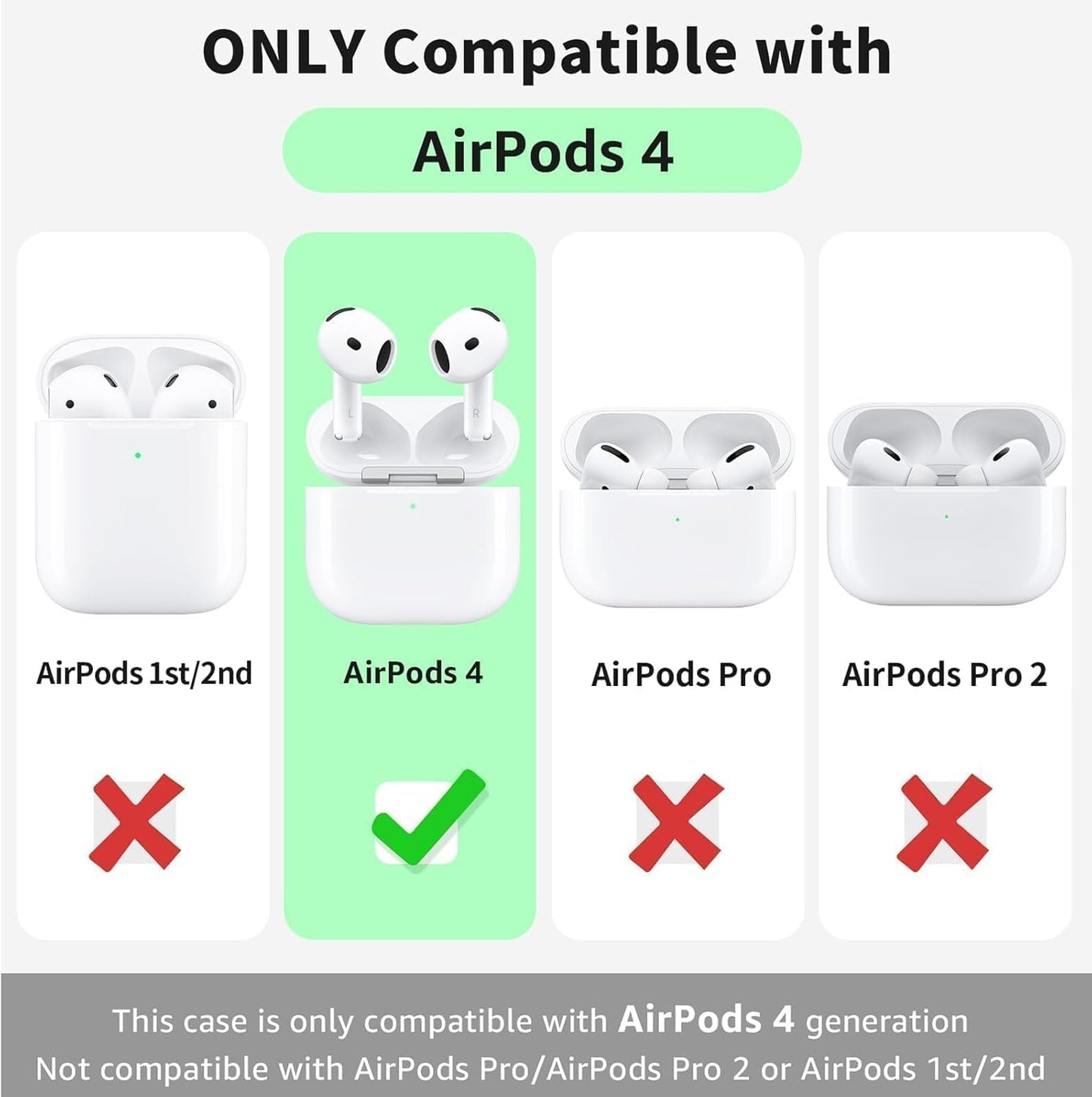 for AirPods 4 Case, Compatible with for AirPods 4th Generation Case for Women Men, Leather Full Body Shockproof Protective Drop Protection Cover for AirPods 4th Generation (A)