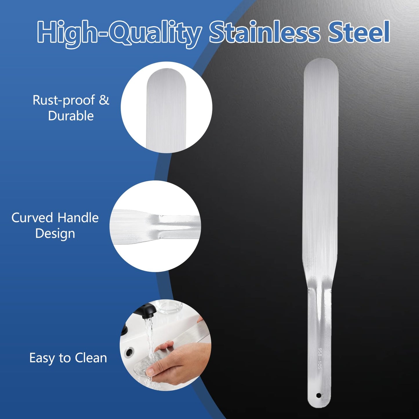 7-Piece Stainless Steel Caulking Tool Kit, Multi-Purpose Caulking Spatula Set, 958-g01 Streamline Caulk Spatula Tools, Professional Caulk Knife Set, Tip Widths from 3/8'' to 1-1/2'' with Hang Holes