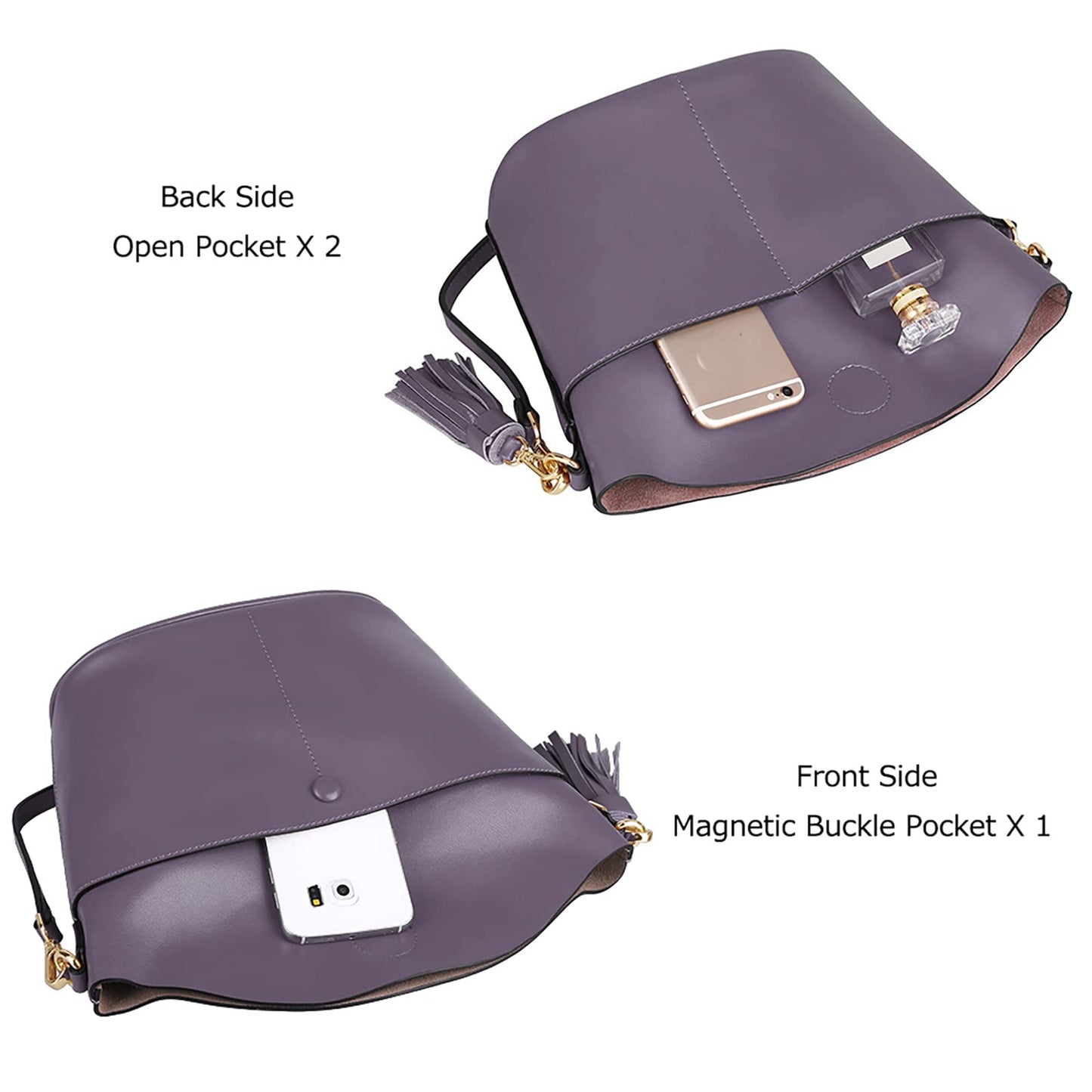 S-ZONE Women Cowhide Genuine Leather Small Crossbody Bag Shoulder Purse Handbag