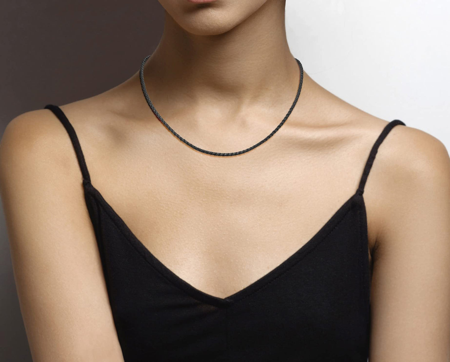 Miabella Genuine 3mm Black Braided Italian Leather Cord Chain Necklace for Men Women with 925 Sterling Silver Clasp, Made in Italy (Length 24 Inches)