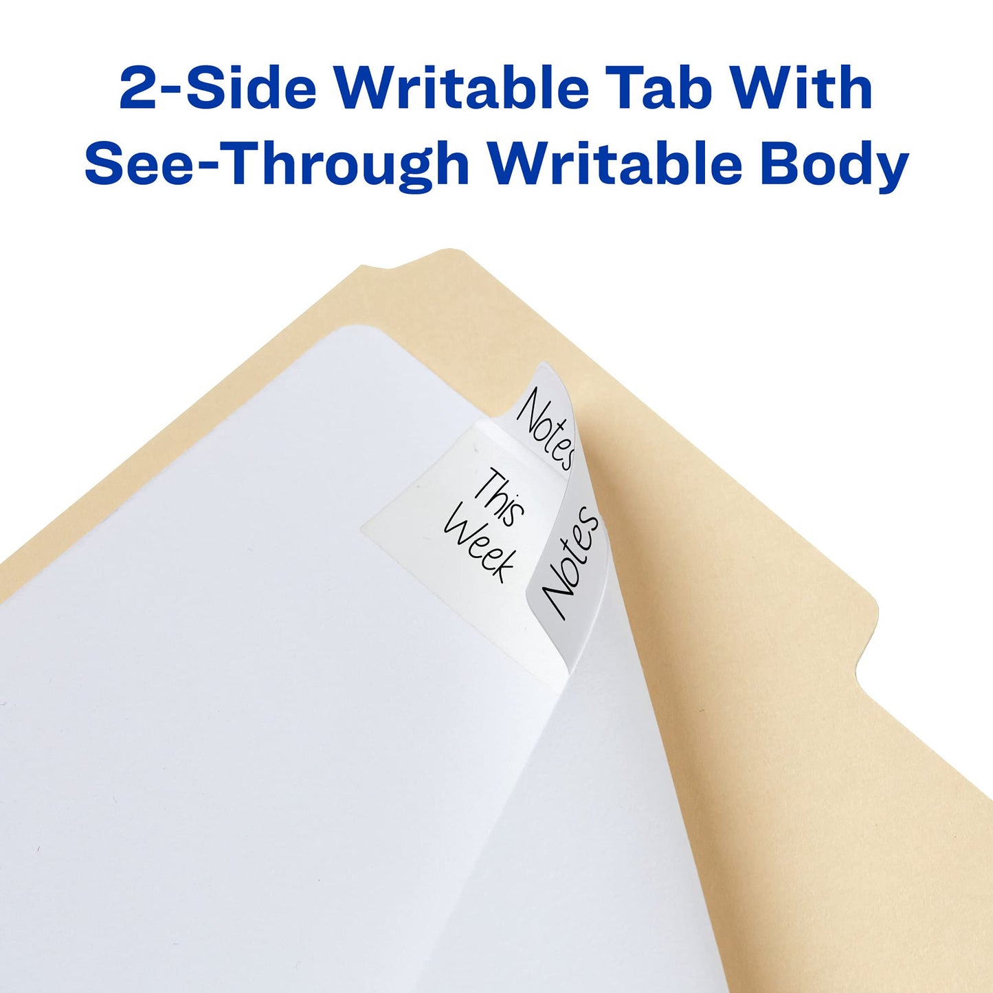 Avery Ultra Tabs, File Tabs, 3" x 1.5", 2-Side Writable, White, Self-Adhesive, 24 Per Pack, 48 Total (2-Pack of 74776)