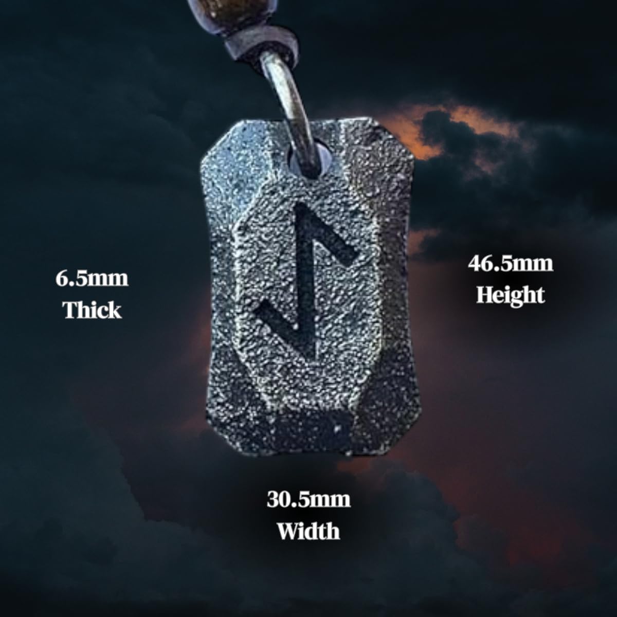 Norse Alley Laguz Viking Necklace with Adjustable Leather Cord | Nordic Rune Pendant | Runes Viking Jewelry for Men & Women