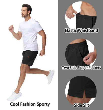 Yundobop Men's Casual 7 Inch Shorts Twill Drawstring Summer Beach Stretch Golf Shorts with Zipper Pockets Black 38