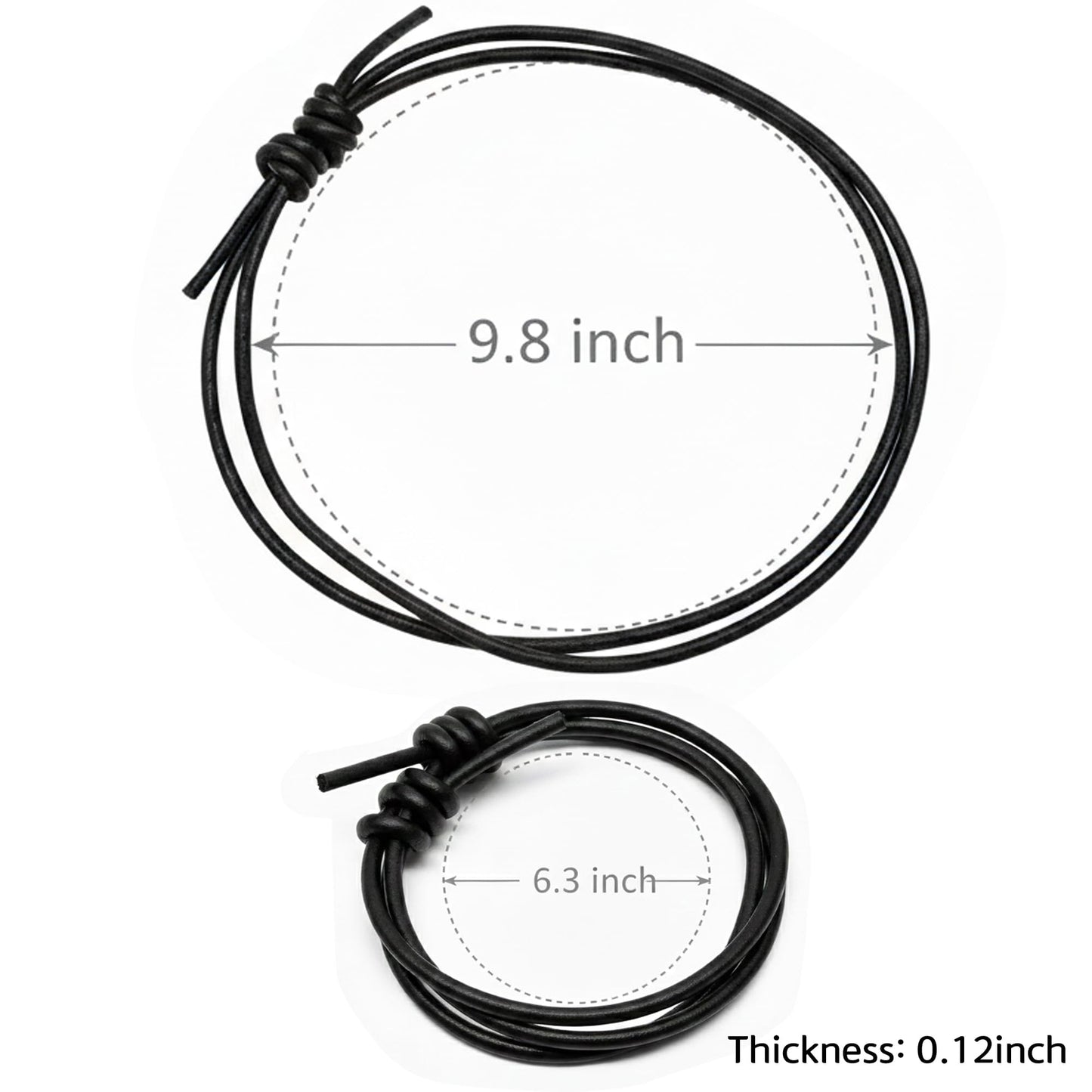 Leporem Handmade Leather Wrap Bracelet Unisex 3-Strand Adjustable Sliding Knot Jewelry, 3mm Thick Black, Rugged Masculine Statement Wristband for Casual Everyday Wear (Black, 3mm)