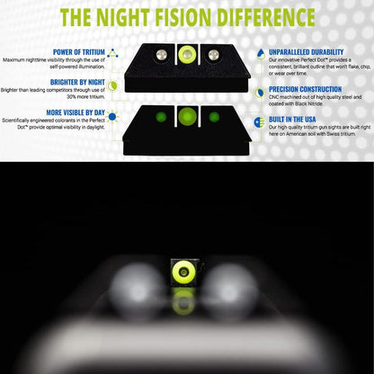Night Fision Tritium Night Sight Set for CZ USA P-10 C/F - Orange Front Ring, Black Rear Rings