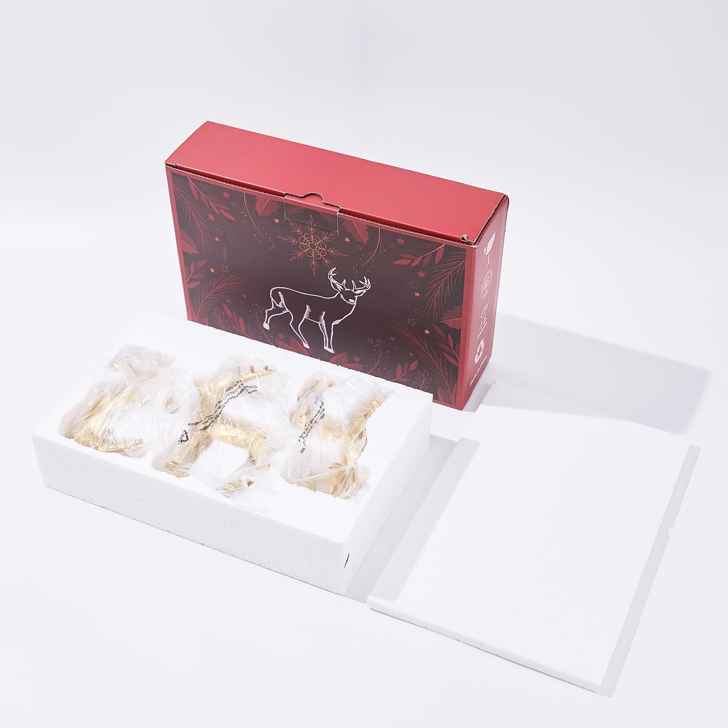 yumhum 3pcs Resin Reindeer Figurines for Christmas Decor Gold Tabletop Reindeer Statues Small Decorative Deer Figurines for Indoor Christmas Tabletop Mantle Decorations