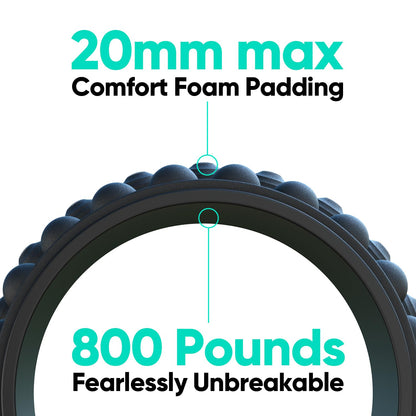 FitBeast Back Roller, Back Wheel Foam Roller - Targeted Muscle Roller for Deep Tissue Massage, Back Stretcher (12'', Black)