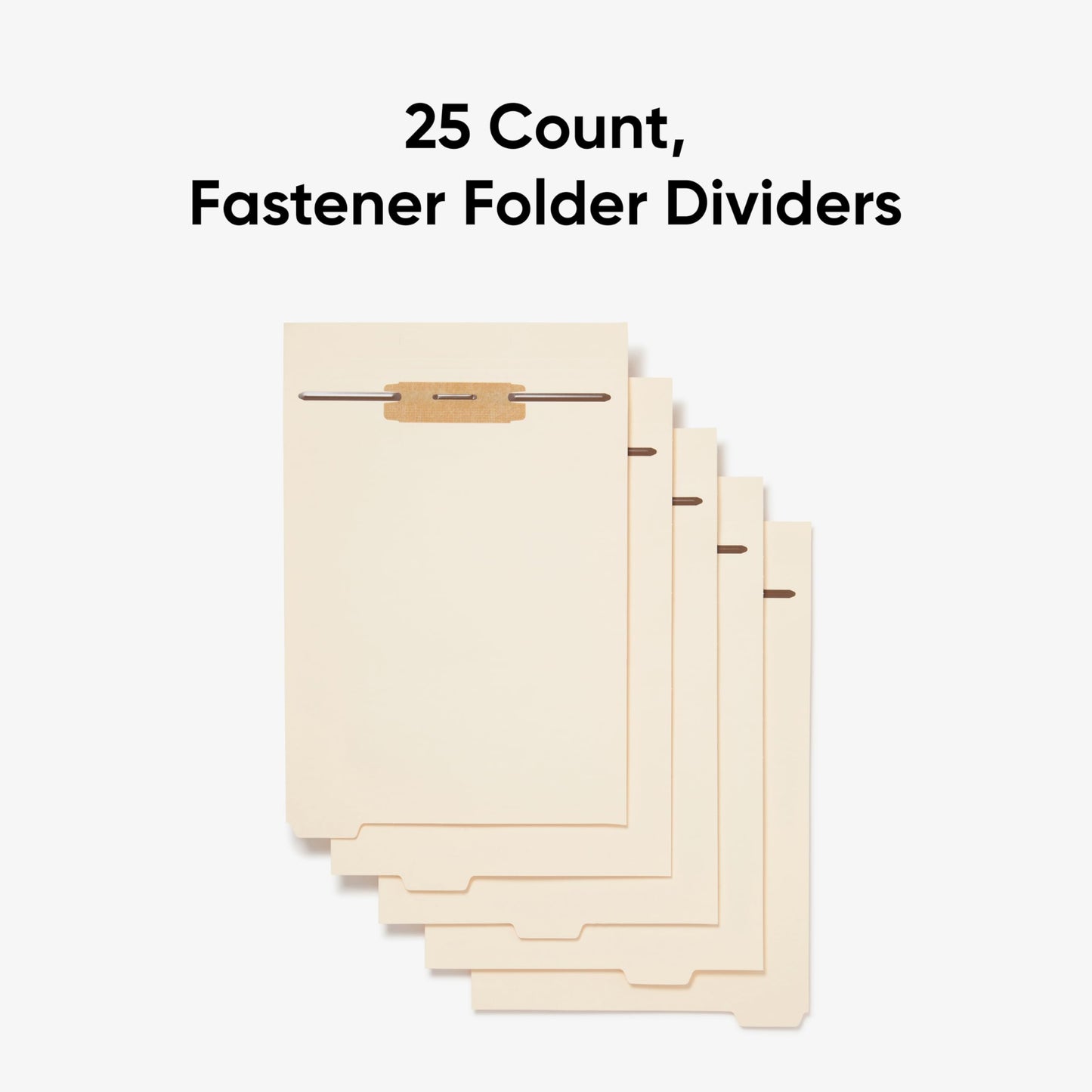 Smead Stackable Folder Divider with Fastener, Bottom 1/5-Cut Tab, Letter Size, Manila, 25 per Box (35599)