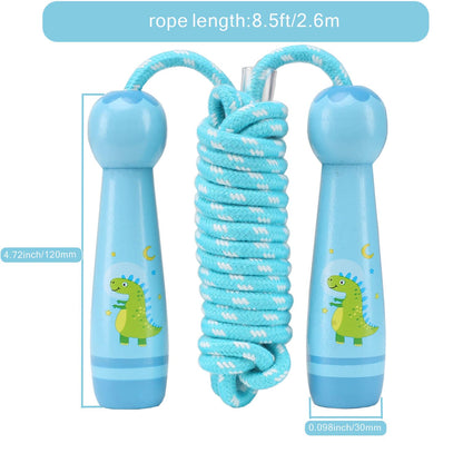 Jump Rope for Kids, Adjustable Toddler Jump Rope with Wooden Handle and Cotton Rope, Cute Skipping Rope for Boys and Girls Fitness Workout Exercise 8.5 Ft(Pink)