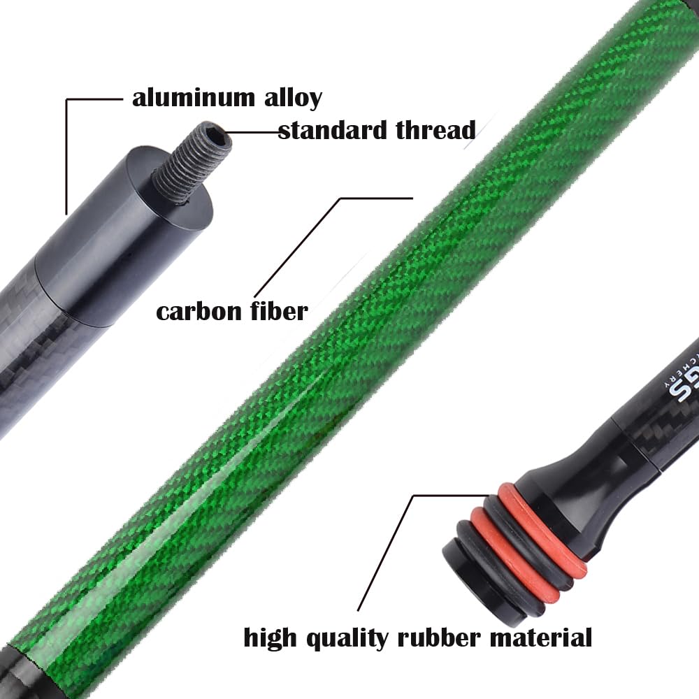 AMEYXGS 6/8/10/12 Inch Archery Bow Stabilizer Carbon Fiber Balance Bar Rod Side Rod Stabilizer Dampen Weight for Compound Bow Recurve Bow Accessory (Green, 6 Inch)