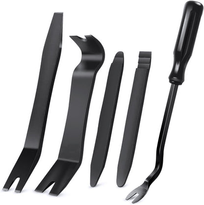 GOOACC 5 PCS Nylon Auto Trim Removal Tool Kit No-Scratch Removal Tool Kit for Car Clip Panel & Audio Dashboard Dismantle Black