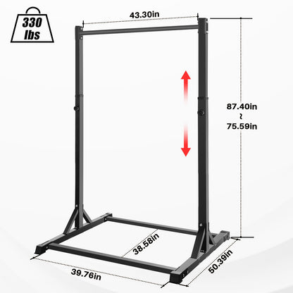 Pull Up Station, Bongkim Power Tower Portable Pullup Bar Station, Pull Up Bar for Home Gym, Pull Up Tower Station 330LBS (Black)