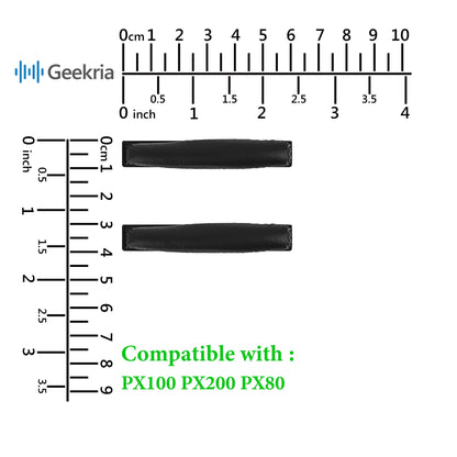 Geekria Protein Leather Headband Pad Compatible with Sennheiser PX100/ PX200/ PX80 Headphones, Replacement Band Repair Part (Black)