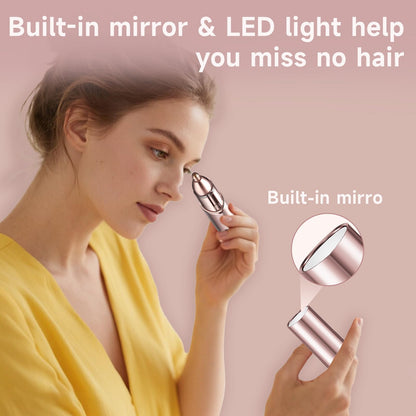 Facial Hair Removal for Women, Electric Painless Rechargeable Facial Hair Remover for Face, Lip, Chin with 2 x Replacement Heads