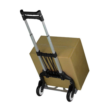 Mount-It! Folding Hand Truck and Personal Dolly, Foldable Aluminum Trolley Cart, 165 Lb Capacity Heavy Duty Dolly with Wheels of Rubber for Moving, Comfortable Telescoping Handle for Indoor Outdoor
