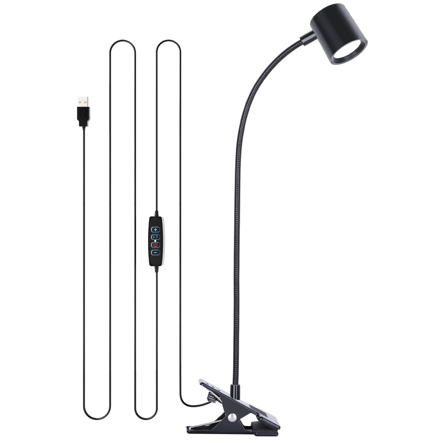 Dott Arts Desk Lamp,USB Clip On Light,Book Lights for Reading at Night,3 Color Modes,10 Brightness Clamp Lights,360° Gooseneck LED Reading Light for Books in Bed,Eye-Care for Home Office,Headboards
