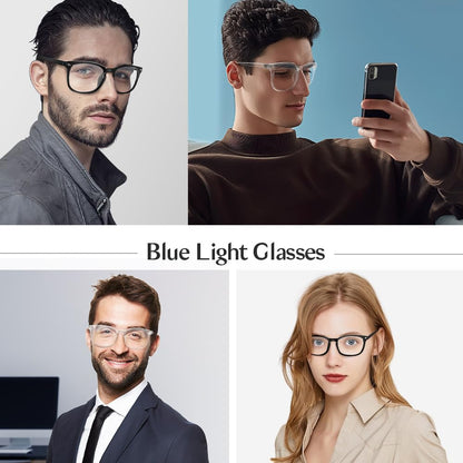 NZKNP Blue Light Glasses for Woman Men,Bluelight Glasses Womens,Blue Light Blocking Clear Black Fake Gaming Glass Accessories Computer Glass