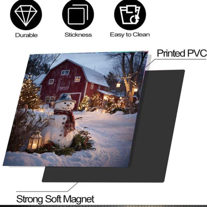 Farm Red Barn Dishwasher Magnet Cover, Winter Snowman Magnetic Dishwasher Cover, Farmhouse Front Dishwasher Decal, Christmas Kitchen Decoration, 23"x 26" Magnetic