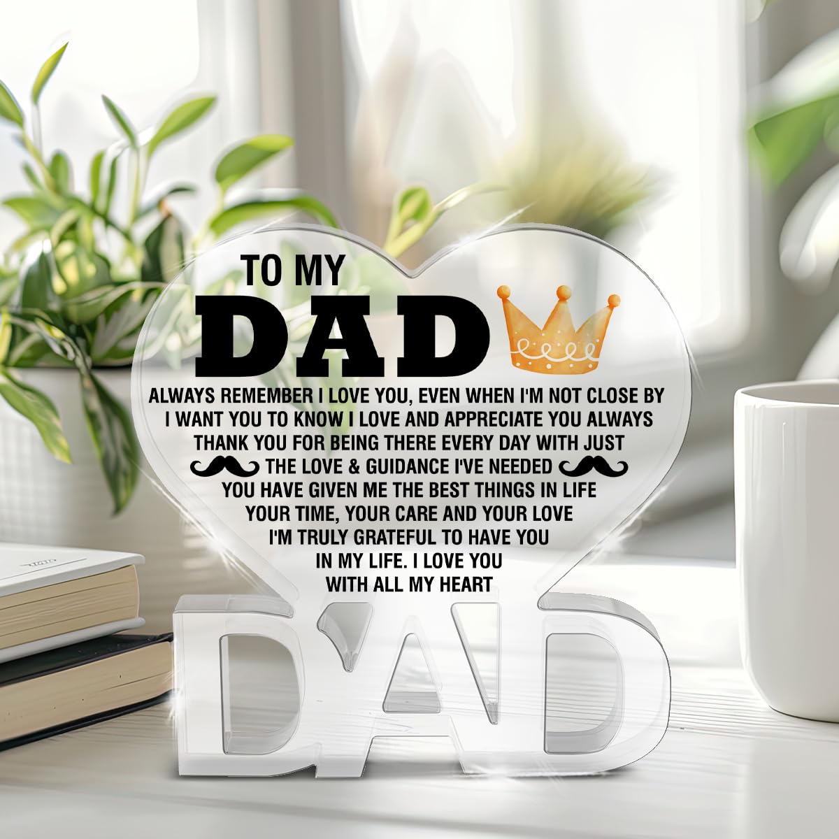 Best Dad Gifts for Christmas Birthday, Thank You Dad Gifts from Daughter Son, Appreciation Gifts for Dad Sign, I Love You Dad Decorative Sign Plaque
