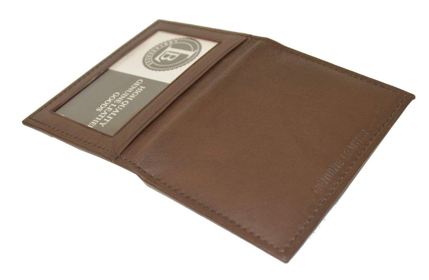Slim Thin Leather Credit Card Triple ID Window Mini Wallet Bifold Driver License Safe (Brown)