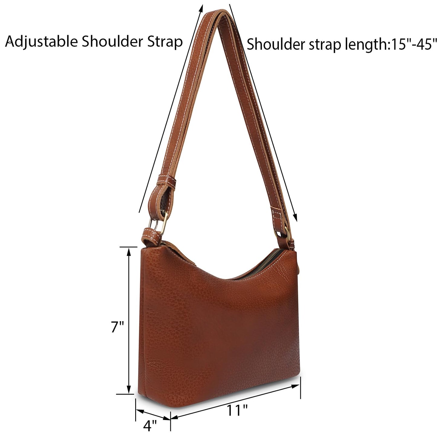 Elegant Women's Wallet Shoulder Bag Handbag Stylish Compact Large Capacity 100% Full Grain Leather Durable Easy to Clean Affordable Fashionable and Lightweight (Red Brown)