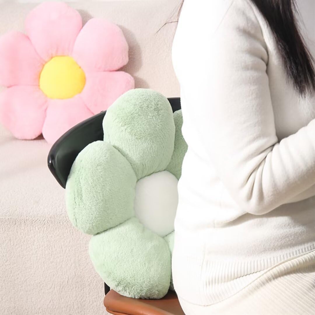 Flower Throw Pillows, 17.7 Inch Sage Green Flower Shaped Decorative Pillows, Soft Daisy Plush Pillows Seat Cushion & Floor Pillow for Bed, Chair, Sofa, Home Decor Gifts