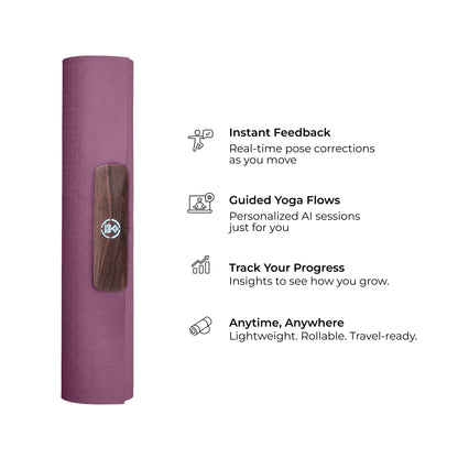 YogiFi Smart Mat Gen3 - Wine Red| AI Powered Yoga Mats For Home Workout | Lightweight Yoga Mats of 6mm | Real Time Tracking Exercise Mats For Men & Women