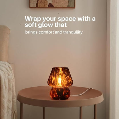 Mushroom Lamp Small Lamp Table Lamp for Bedroom, Desk Bedside Lamps for Living Room,Mushroom Decor Cute Mini Modern Mid Century Lamps for Night Stands,Aesthetic Home Living Room Decor(Black)