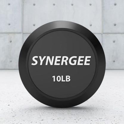 Synergee Fixed 10LB Easy Curl Bar - Pre Weighted Curved Steel Bar with Rubber Weights