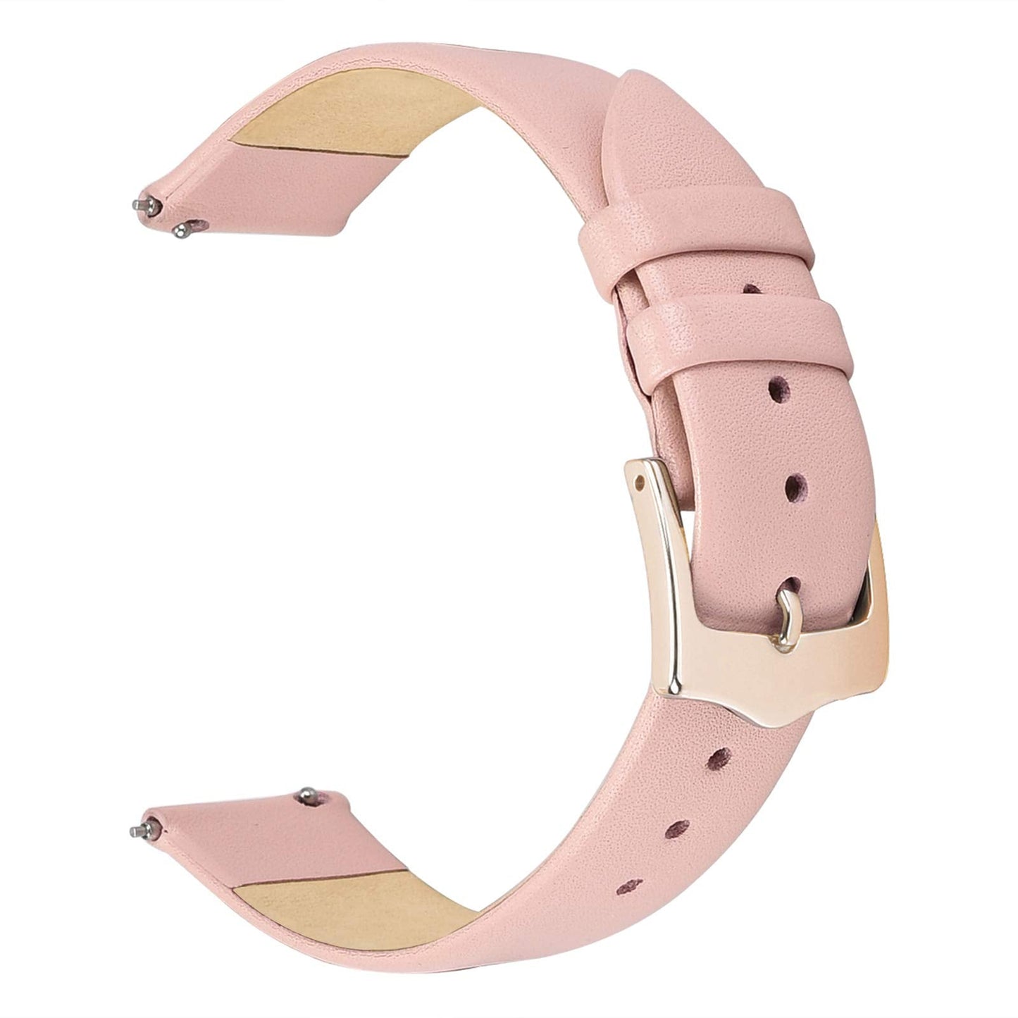 EACHE Women Pink Leather Watch Bands 14mm Quick Release Thin Leather Watch Straps for Ladies With Rose Gold Buckle