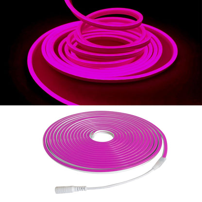 Maxlaxer Pink LED Neon Strip Light，16.4ft/5m 12V DC Waterproof Flexible Light Strip for Indoor and Outdoor Decor, Bedroom, Kitchen, Party, TV Backlight.(Power Adapter not Included)