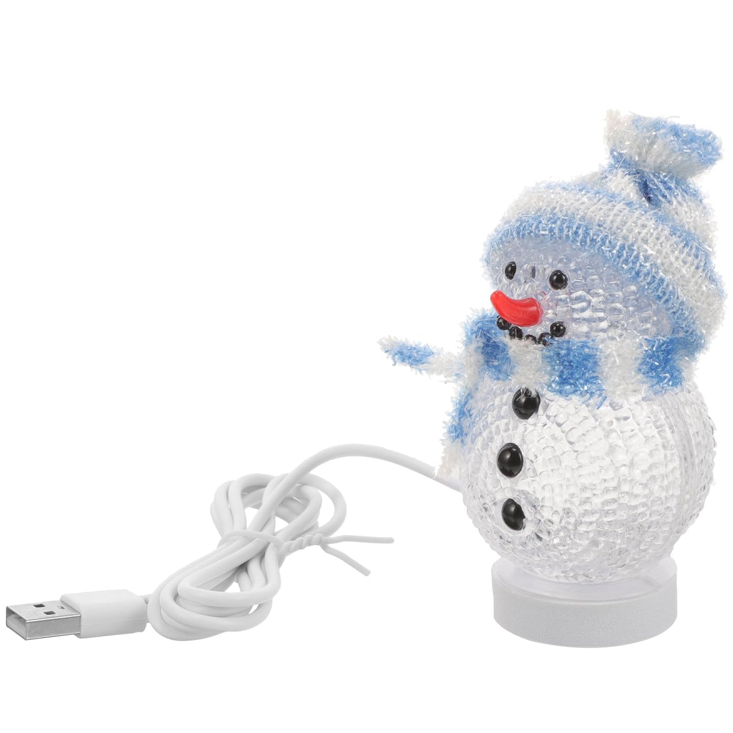 Uonlytech Christmas Snowman Night Ligh, LED Light USB Night Light Mini Glowing Snowman Desktop Ornaments for Home Bedroom Christmas