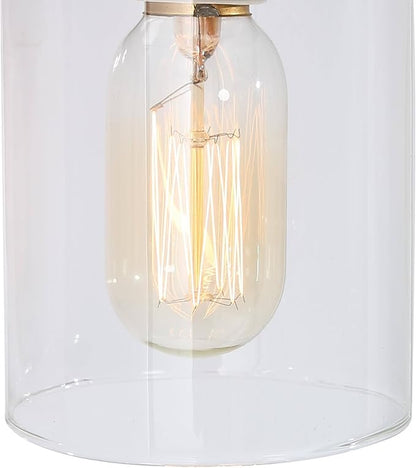 KSANA Black & Gold Wall Sconces, Electroplate Brass Sconce Wall Lighting, Modern 1-Light Bathroom Light Fixtures with Clear Glass Shade for Stairway, Living Room and Kitchen