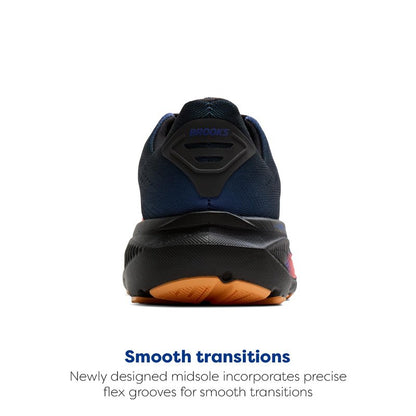 Brooks Women’s Ghost 17 Neutral Running Shoe - Night/Blue/Papaya - 6 Medium