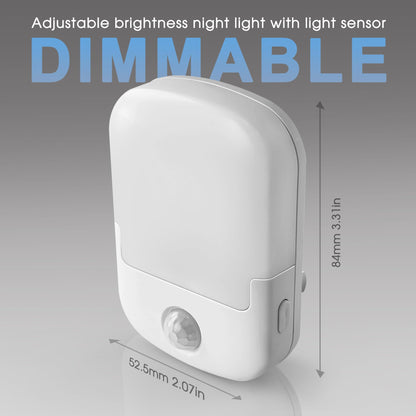 Briignite Night Lights Plug into Wall, Modern LED Night Light Plug in, Dusk to Dawn Sensor, Soft White 3000K, 0-100LM Adjustable Brightness, Dimmable NightLight for Hallway, Bedroom, Stairway, 2 Pack