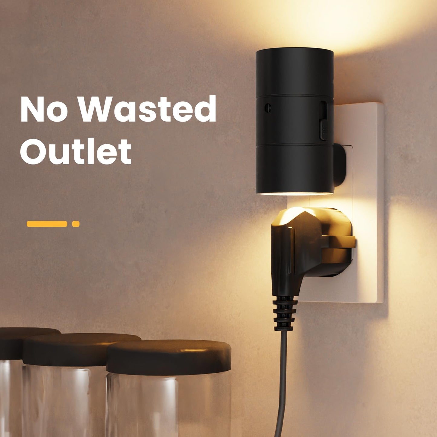 VOLISUN Night Lights Plug into Wall, Dimmable LED Nightlight with Dusk to Dawn Light Sensor, 0-100LM Adjustable Brightness, 3 Color Temperatures, Smaller Plug Black 2 Pack for Hallway,Bedroom,Bathroom