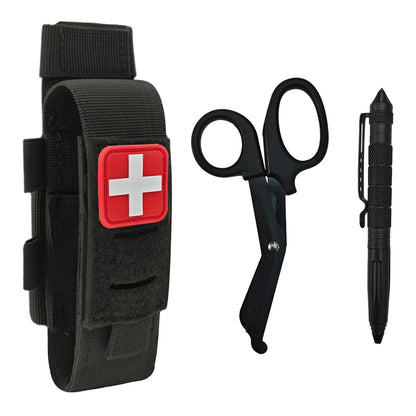 ELVO Molle Tourniquet Holder, Tactical TQ Pouch with EMT Shears and Pen