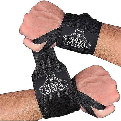 Bear Grips Wrist Wraps for Weightlifting | Weight Lifting Wrist Straps for Weightlifting | Extra Strength Gym Wrist Wraps | Two Wrist Wrap Per Pack | 12” & 18” | Lifting for Men & Women