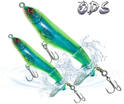 Plopper Topwater Fishing Lure - 4.3-Inch Floating Bait with Rotating Tail for Freshwater & Saltwater Pike and Bass