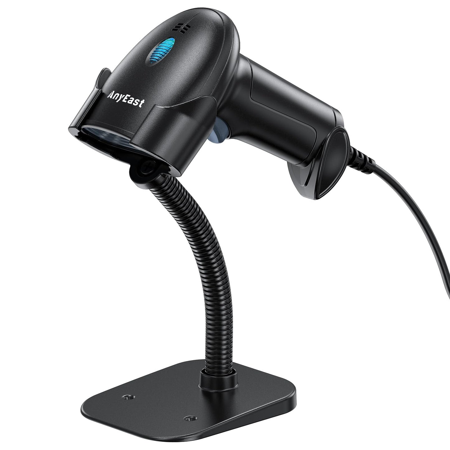 2D 1D Barcode Scanner : USB Wired Inventory QR Scanner with Stand for Computer POS MAC with Automatic Scanning, Handheld CMOS Image Bar Code Reader for Warehouse Library Supermarket
