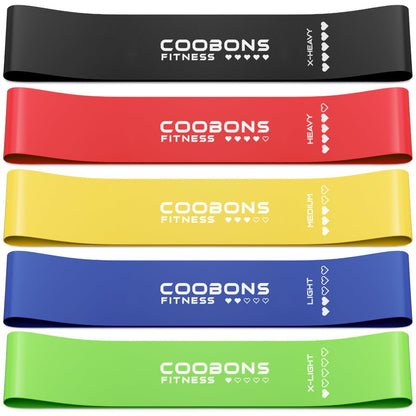 Resistance Bands for Working Out, Exercise Bands Resistance Bands Set with 5 Resistance Levels, Latex Loop Bands for Women Men, Workout Bands for Legs, Glutes, Strength Training, Yoga, Home Gym