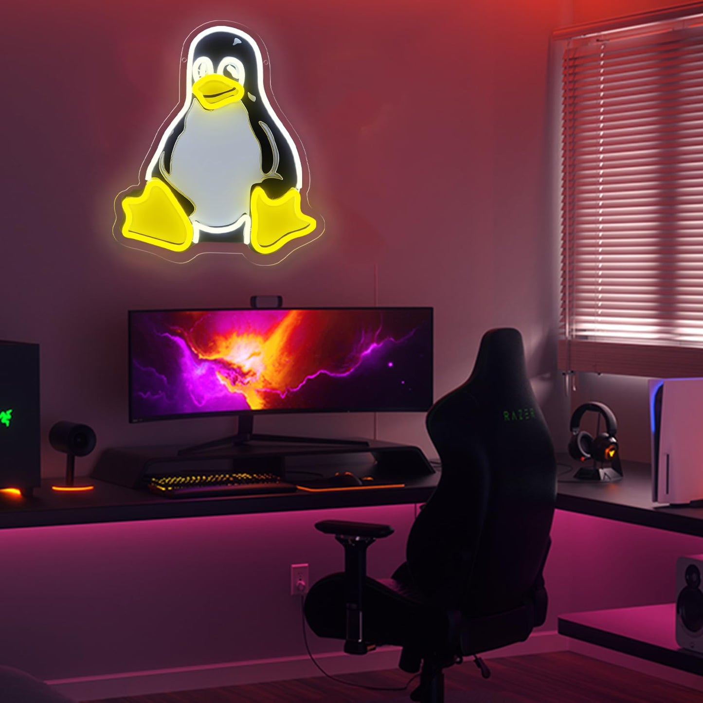 OIZEGO Penguin Neon Signs for Wall Decor Neon Lights for Bedroom Led Signs Suitable for Dormitory Man Cave Christmas Gift