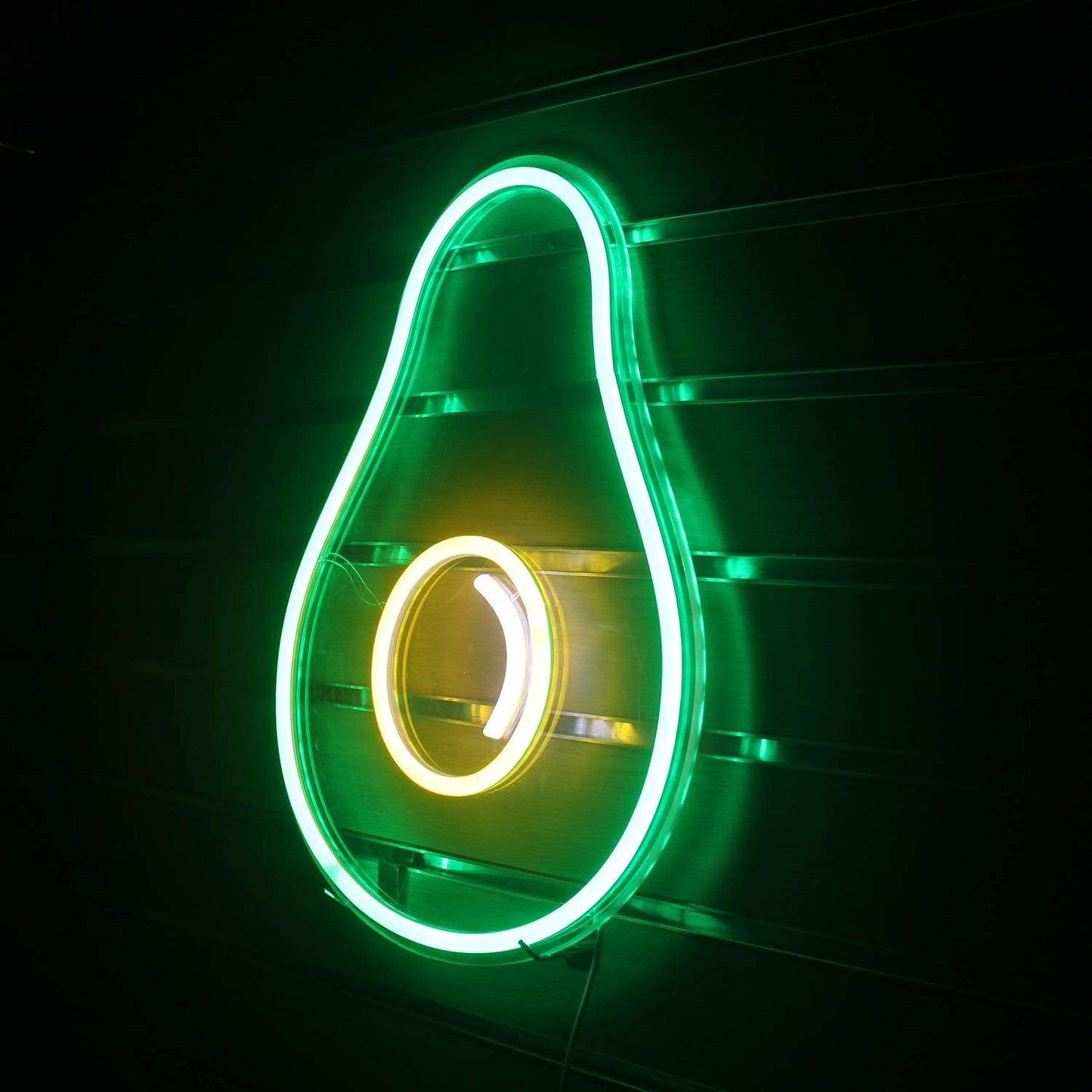 Avocado Neon Sign Green Fruit Led Light with USB Powered Switch Cute Avocado Light Up Signs for Bedroom Wall Decor Fruit Shop Store Christmas Birthday Party