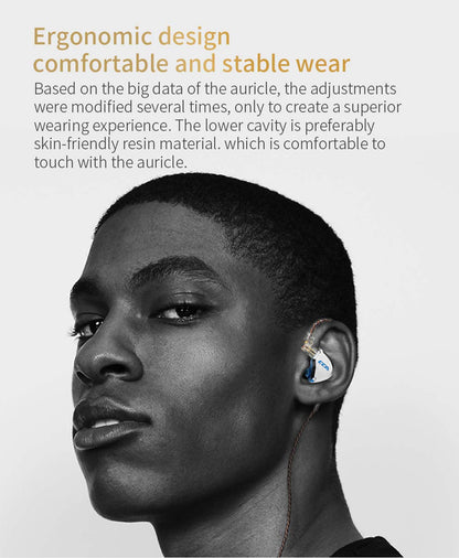 CCA C12 in-Ear Monitors, 5BA+1DD Hybrid HiFi Stereo Noise Isolating IEM Wired Earphones/Earbuds/Headphones with Detachable Tangle-Free Cable 2Pin for Musician Audiophile (with MIC, Amber Gold)